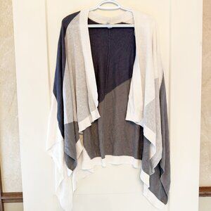 Lululemon OS Colorblock Open Front Poncho With Ribbed Trim Viscose Blend Lightwe